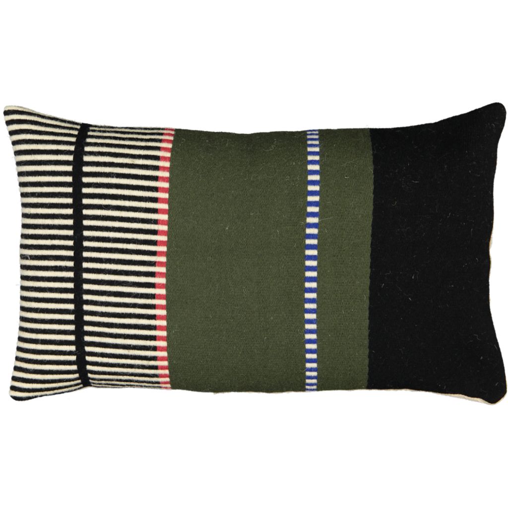 Kaki Black with Blue & Red Stripes 